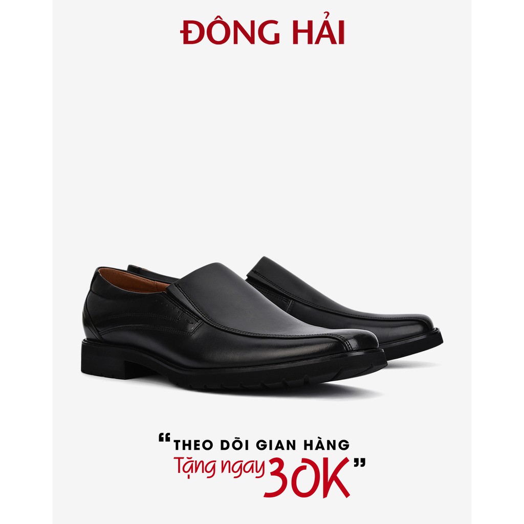 &quot;TẶNG NGAY 30K khi theo dõi gian hàng &quot;Giày tây nam Đông Hải da bò cao cấp slip-on đế cao su 3cm - G01A5