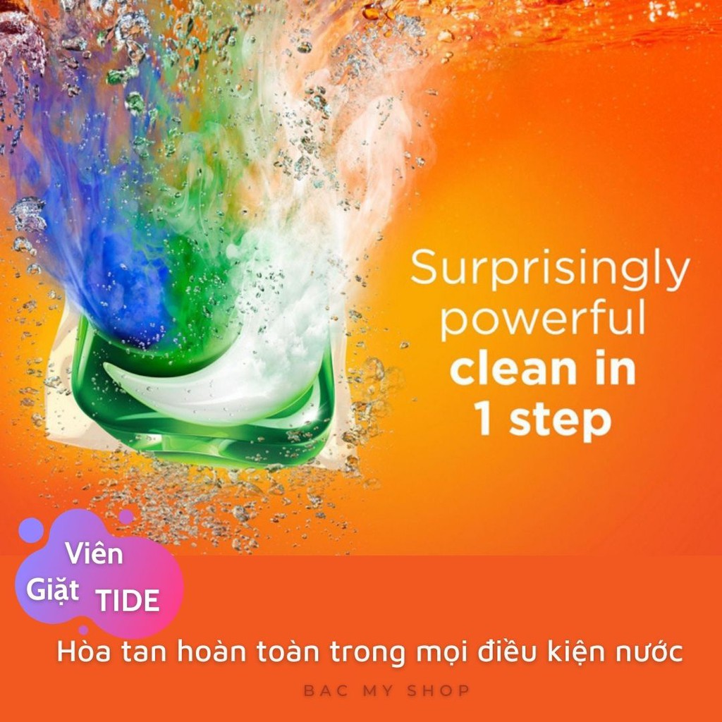 Viên nước giặt xả Tide PODS 3 trong 1 của Mỹ - trắng sáng-sạch sẽ-thơm tho