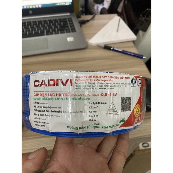 Cadivi - Dây điện Cadivi đơn 1.0 - cv1.0 lõi 7 sợi (cuộn 100 mét)