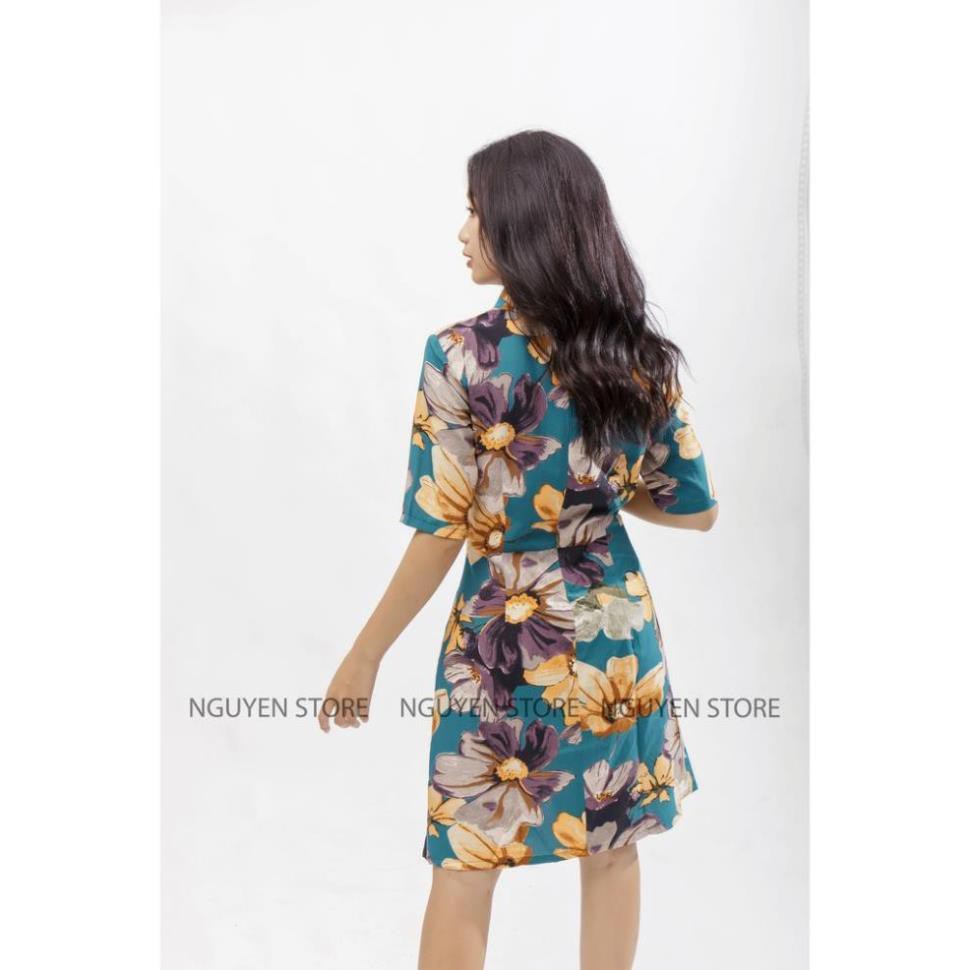 Đầm Suông Nữ Xoắn Eo Trẻ Trung, Váy Sơ Mi Ngắn Tay Cổ Bẻ Thanh Lịch Siêu Hack Dáng. | BigBuy360 - bigbuy360.vn