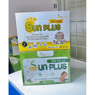 Liệu trình 3hộp men hữu cơ & sữa non sun plus - giúp con ăn ngon, ngủ ngon sâu giấc ,hấp thu tăng cân