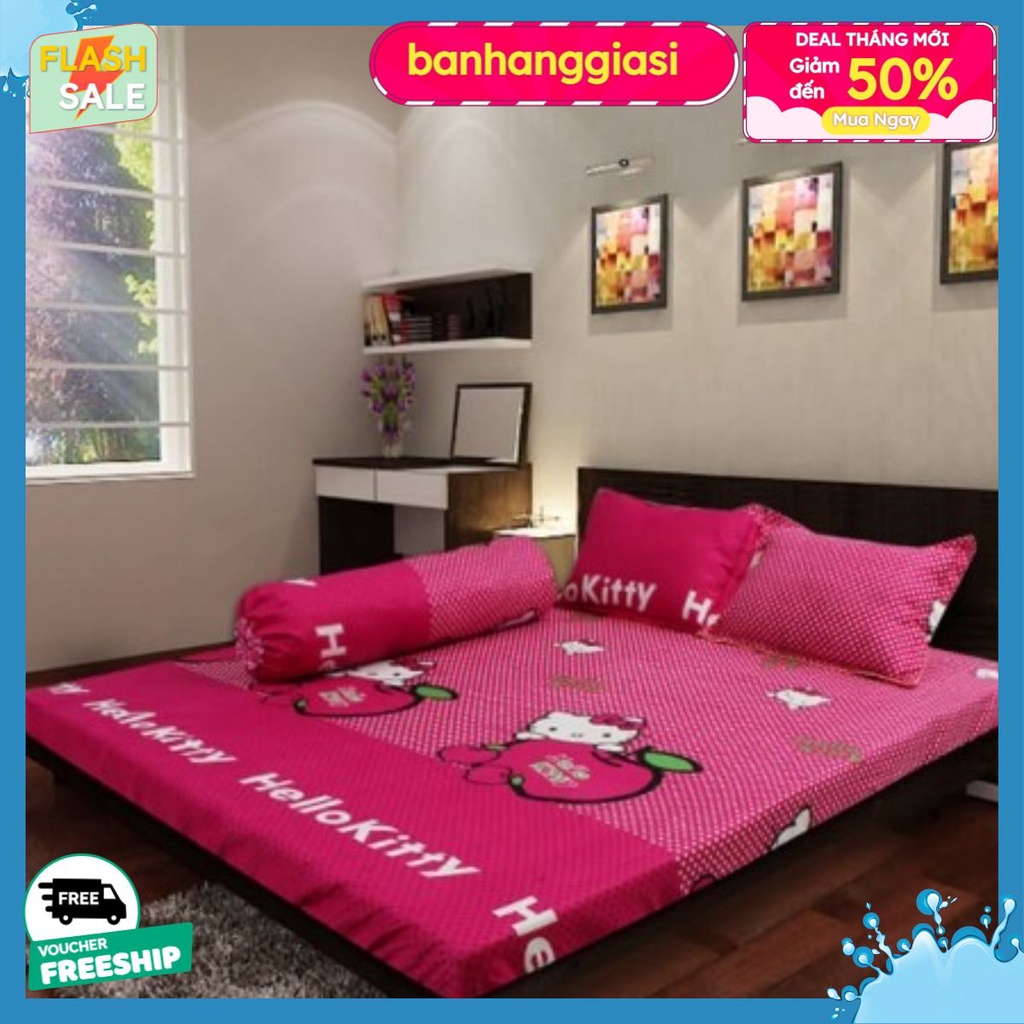 Set 3 món ga chun kèm 2 vỏ gối nằm Hello kitty ôm táo