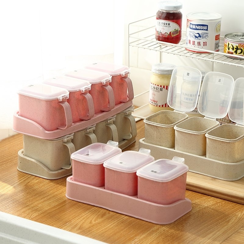 Hộp Đựng Gia Vị Kèm Muỗng Tiện Lợi Cho Nhà Bếp