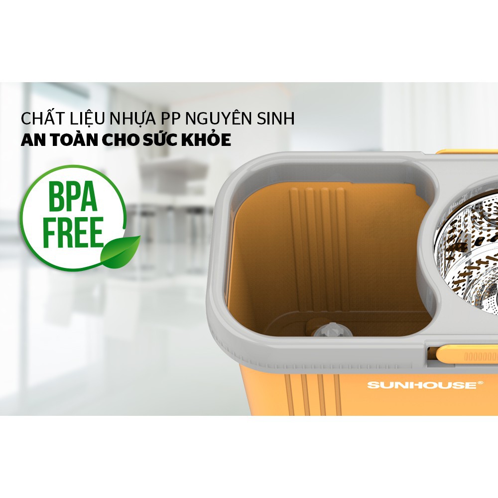 Bộ lau nhà xoay 360 độ SUNHOUSE KS-CL350PO - Bảo hành 6 tháng