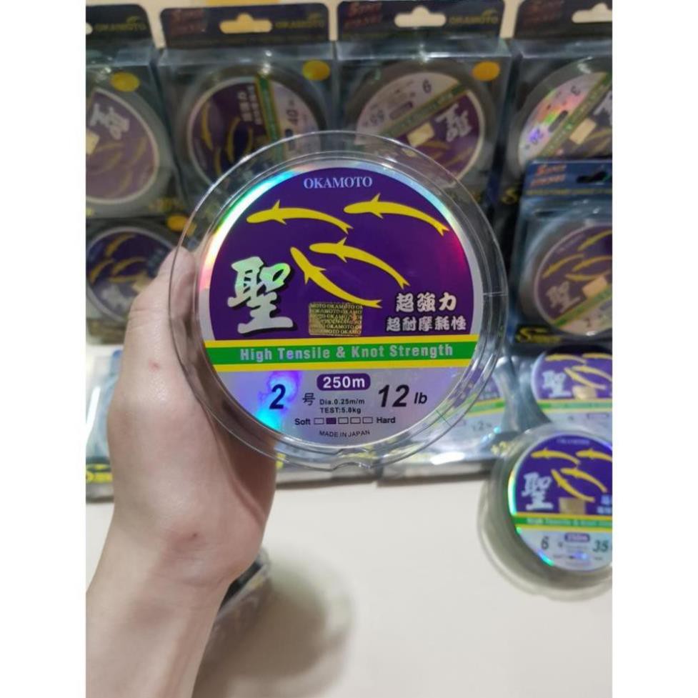 [SALE]  CƯỚC CÂU CÁ  ( KHUYẾN MẠI ) CƯỚC CÂU 4 CON CÁ OKAMOTO DÀI 250M SIÊU BỀN CHỐNG XƯỚC  -DCYT