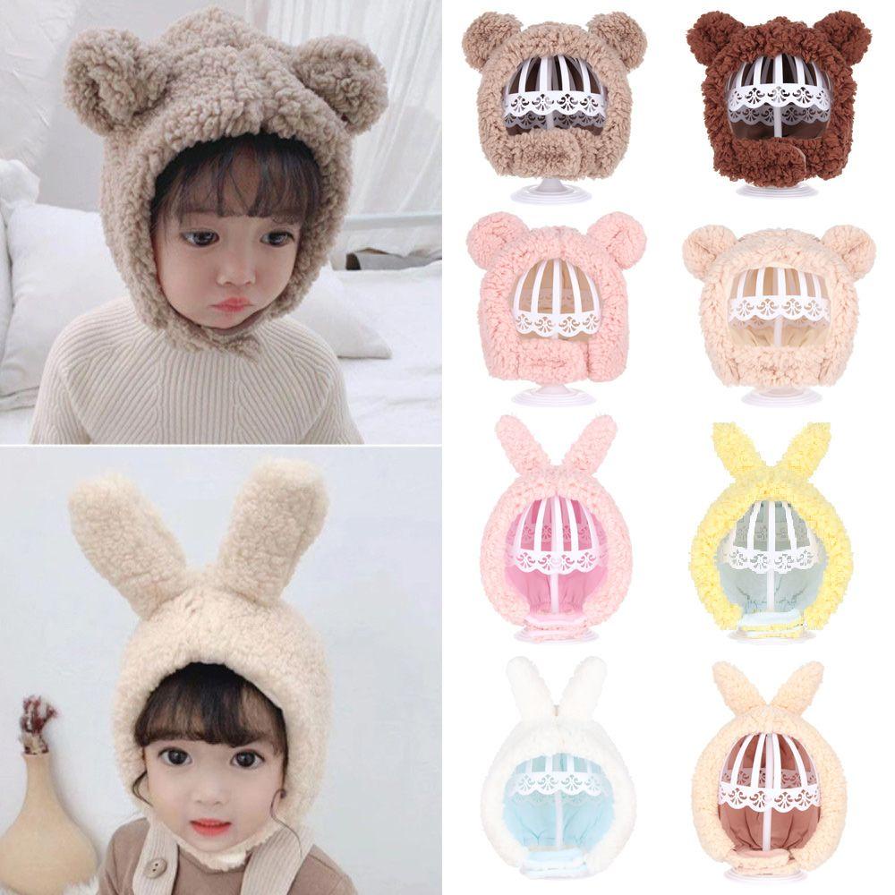 SUMU Mũ Len Dệt Kim Đính Tai Thỏ Bằng Nhung Thời Trang Mùa Đông Ấm Áp