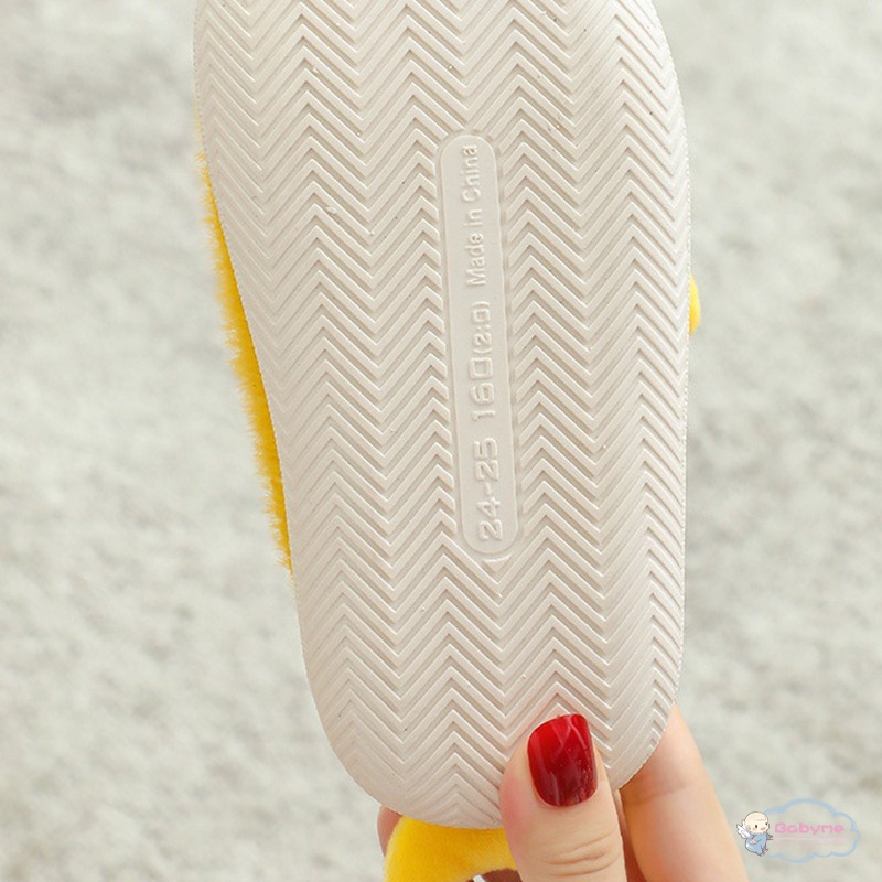 Dép Đi Trong Nhà Bằng Cotton Len Phối Nhung Giữ Ấm Chống Trượt Dễ Thương Cho Bé Trai Và Gái