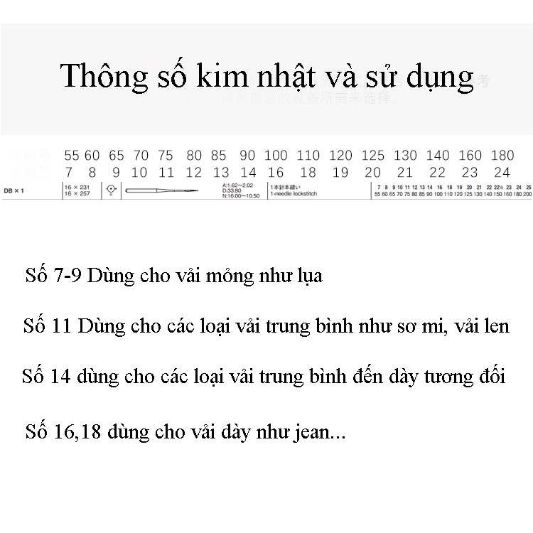 Kim Máy may 1 kim DBx1 > Kim máy may vắt sổ DCx1 > Kim may > 🔥Hiệu QINPAI🔥 [1 vỉ 10 cây]