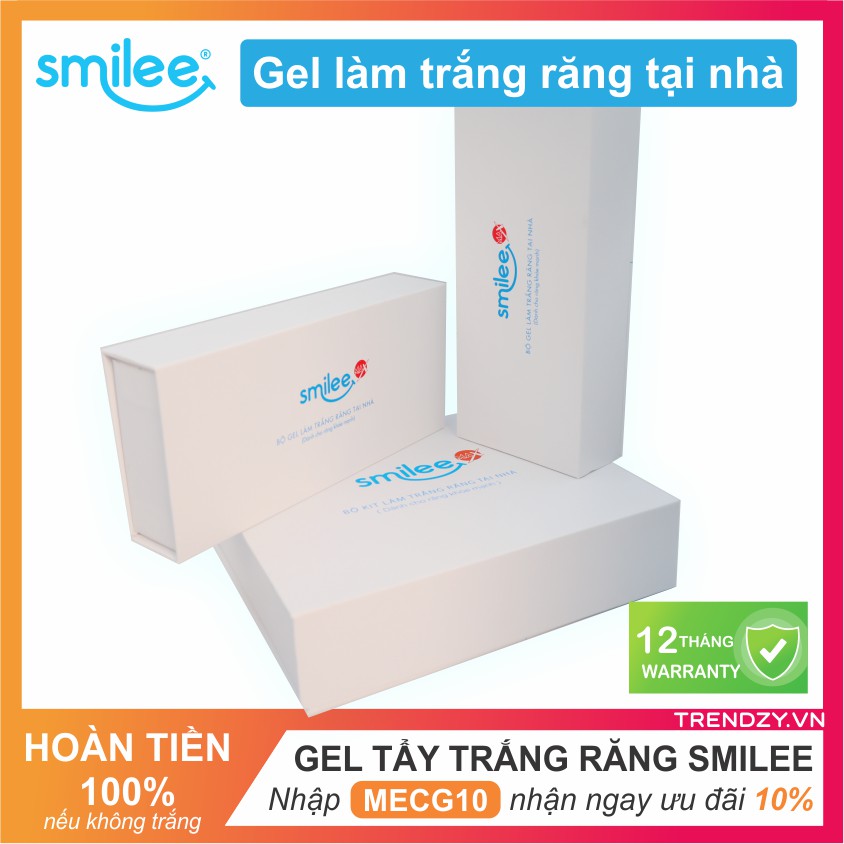 Bộ 2 Gel làm trắng răng tại nhà Smilee | Tẩy trắng răng tại nhà an toàn | Chứng nhận ISO:22716 | Nhập khẩu USA