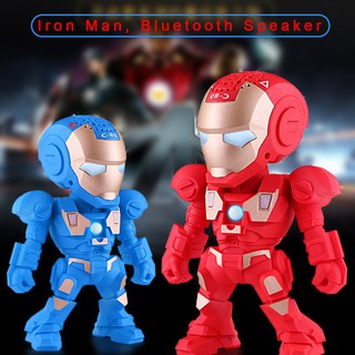 Wireless Bluetooth Speaker with LED Flash Portable Subwoofer Iron Man Model