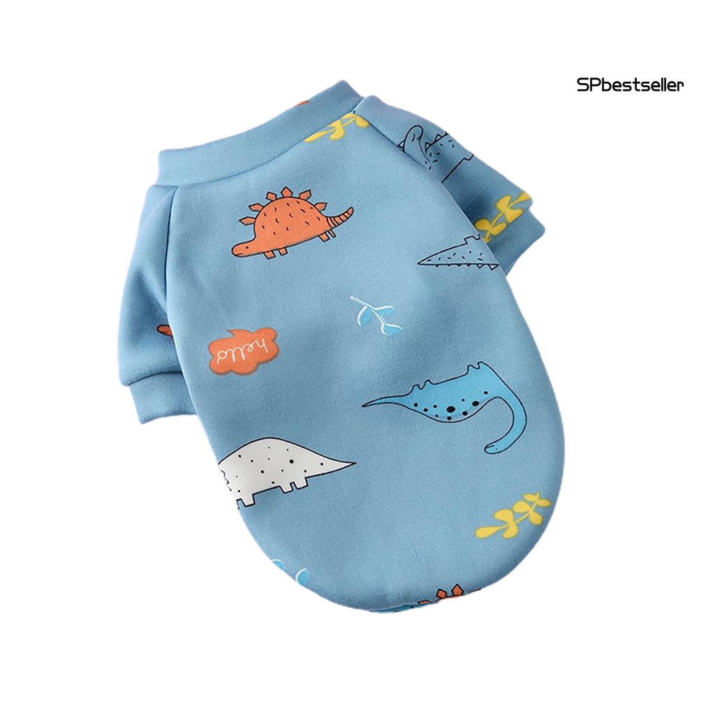 Áo sweater cotton cổ tròn in họa tiết hoạt hình dễ thương cho thú cưng