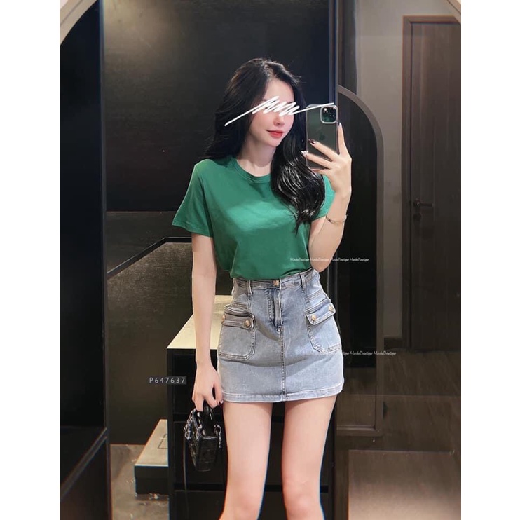 ÁO PHÔNG NỮ CHẤT COTTON XƯỚC NỮ CỔ TRÒN SIÊU ĐẸP - A113