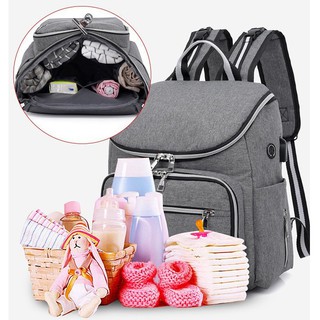 Balo bỉm sữa Bab hàng xuất khẳu loại 1 cao cấp 2018 + Tặng 1 túi đựng bình sữa nhỏ