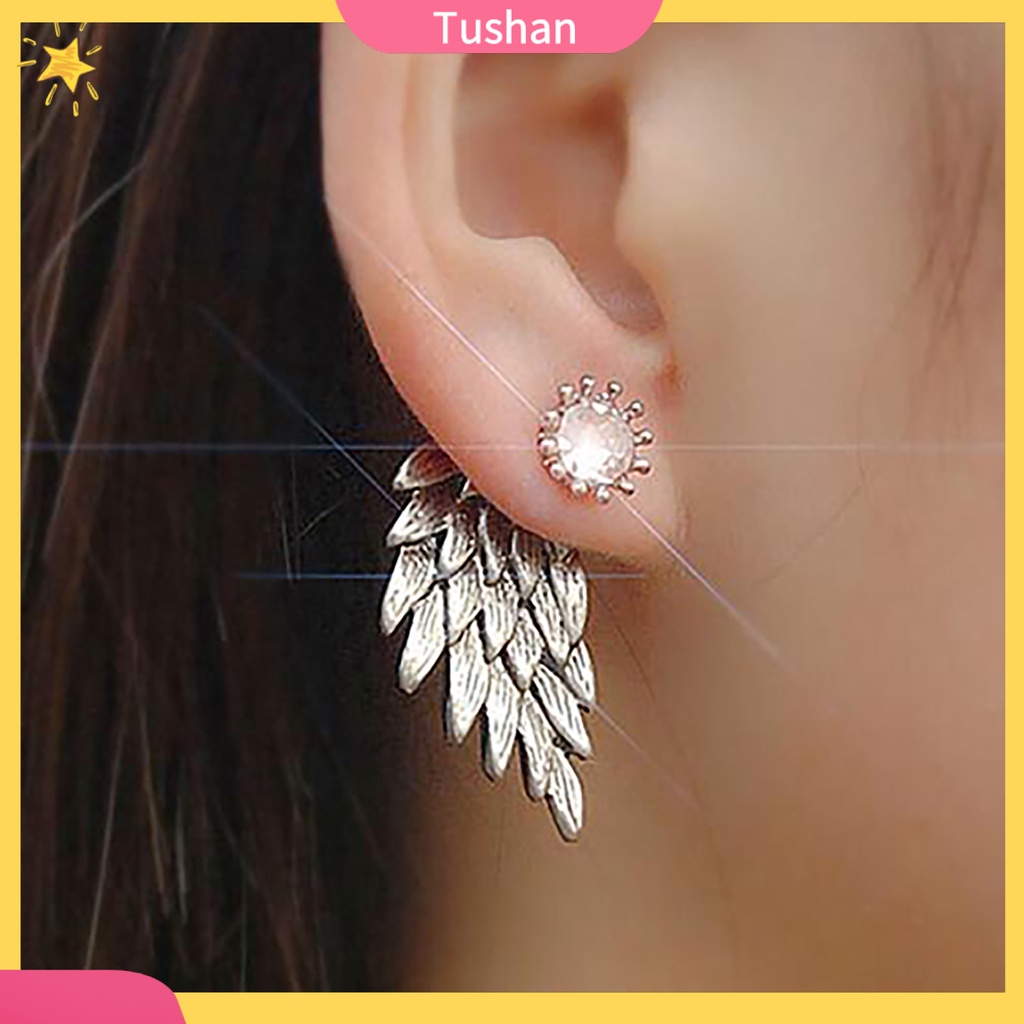 Khuyên tai hình cánh thiên thần đính đá sang trọng