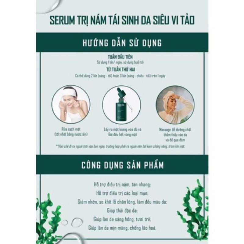 SERUM TÁI TẠO DA SIÊU VI TẢO GREENVITA- KIS22