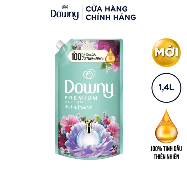 Nước xả vải Downy Đóa hoa thơm mát túi 1.4L