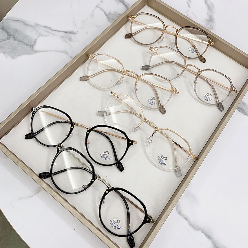 Mắt Kính Chống Ánh Sáng Xanh TR90 Phong Cách Retro Thời Trang Hàn Quốc