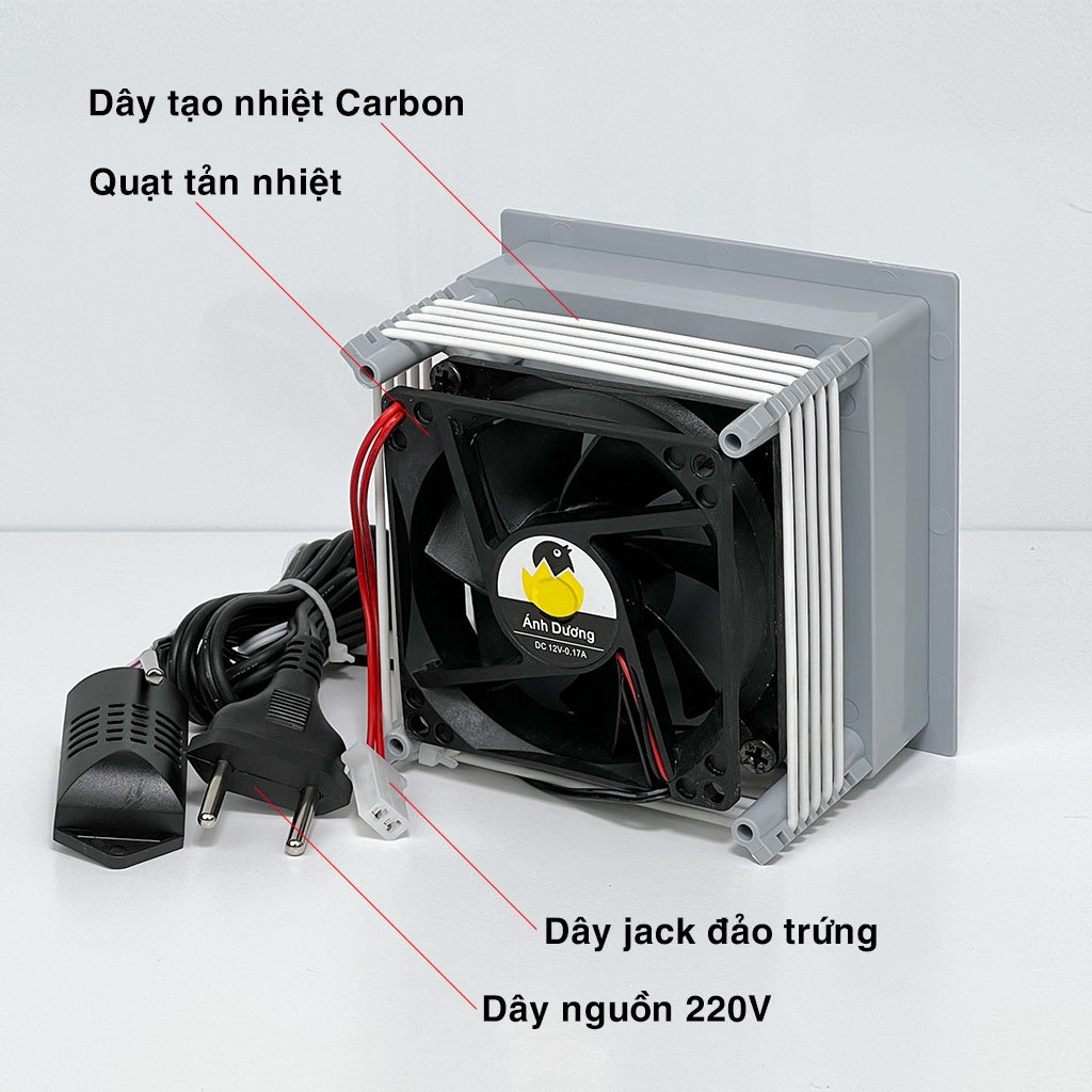 Máy ấp trứng gà mini P100 Carbon hiệu quả 95% đảo tay chính hãng Ánh Dương