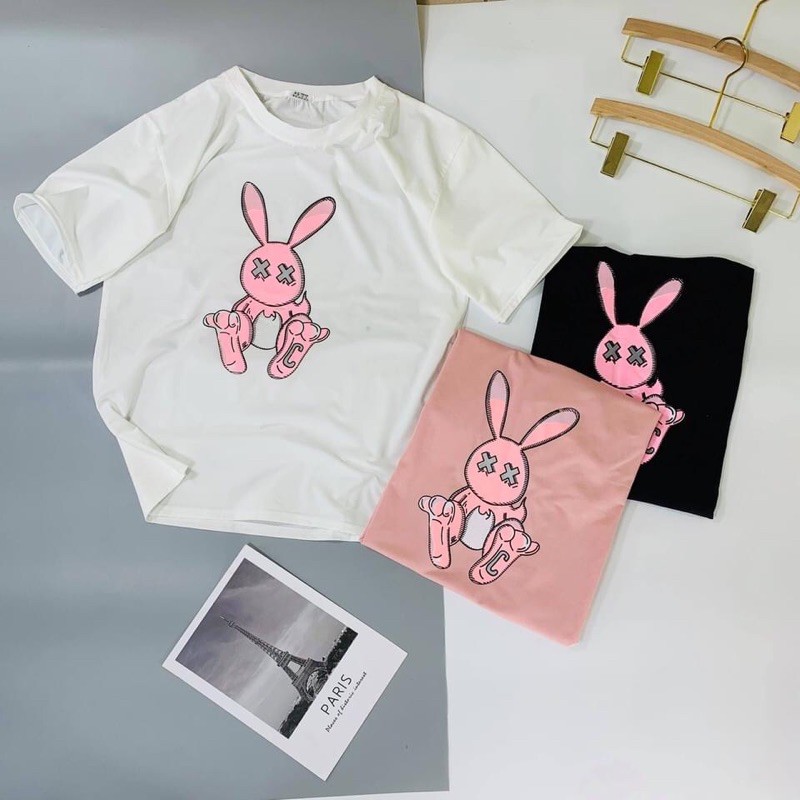 [HÀNG BÁN SHOP] Áo thun nữ form rộng tay lỡ, Áo form rộng nữ Rabbit C cực chill