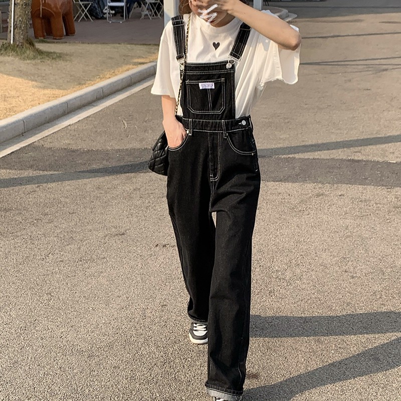 [Mã FADIRECT20 giảm 20K đơn 150K] LEEVA - Yếm quần jeans dáng dài cho nữ phong cách cá tính L294 | BigBuy360 - bigbuy360.vn