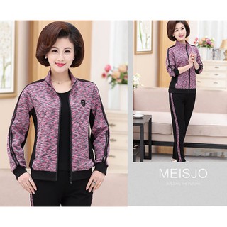 Bộ quần áo khoác thu đông cực đẹp vải ly hợp dày dặn - Bộ quần áo thể thao trung tuổi - TT1199