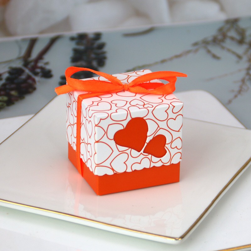 Phụ kiện bánh sinh nhật bánh kem - 10 Hộp quà sinh nhật trang trí bánh ( 5,2cm x 5,4cm )