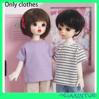 Bộ quần áo thể thao tay ngắn kẻ sọc cho búp bê BJD 1/6 28cm