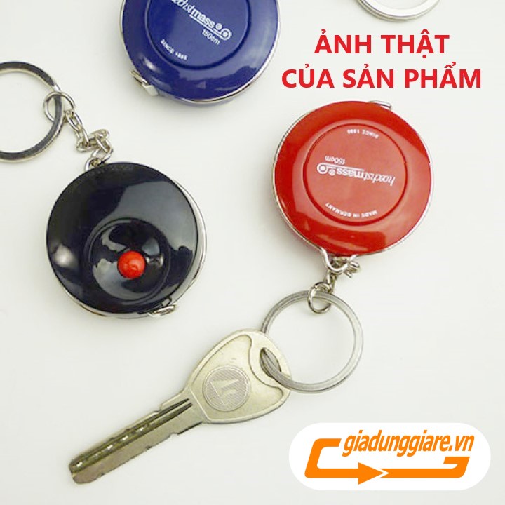 Thước dây móc chìa khóa HoechstMass của Đức 150cm  nút bấm tự thu dây - Nhỏ gọn, tiện lợi, bền, đẹp