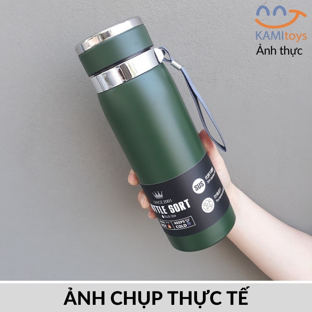 Bình giữ nhiệt inox 3 lớp nắp có màng lọc cỡ 800-1000ml KM 22048