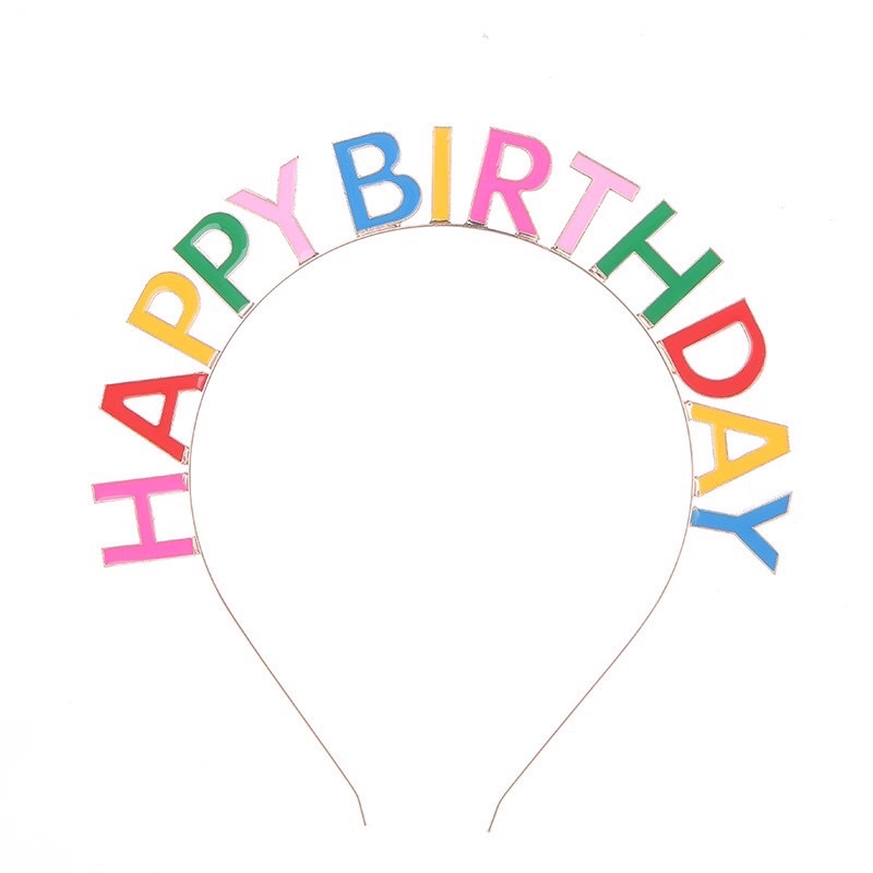 Bờm vương miện cài tóc sinh nhật happy birthday nhiều màu sắc