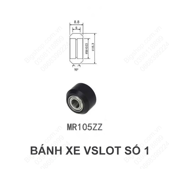 (Hà nội) Bánh xe Vslot SỐ 1 hoặc Số 2, có bạc lót, phụ kiện cho máy in 3D hoặc CNC