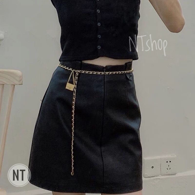 Đai xích túi mini,belt xích túi.Thăt lưng chuỗi xích kim loại phong cách âu mỹ .đai váy túi mini cho nữ