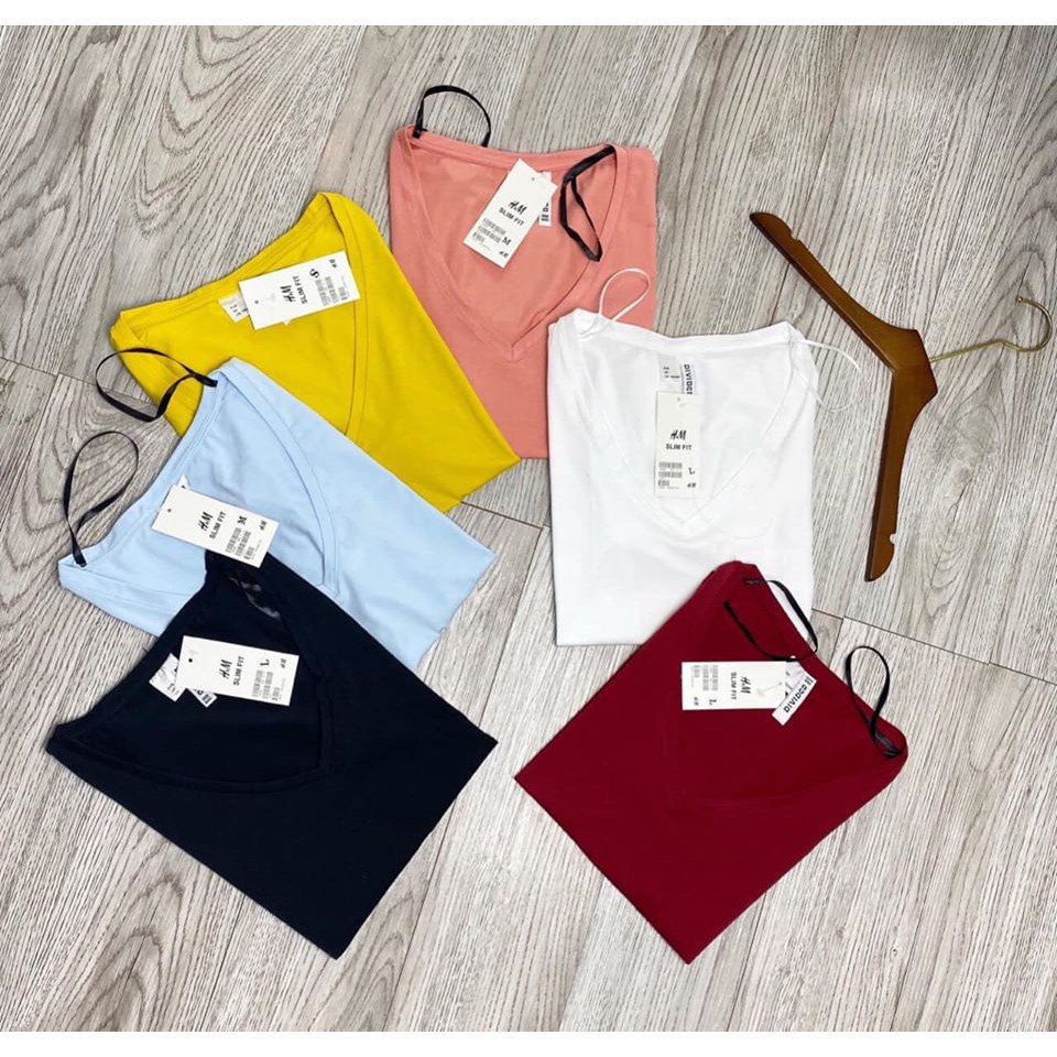 áo cổ tim trơn vnxk