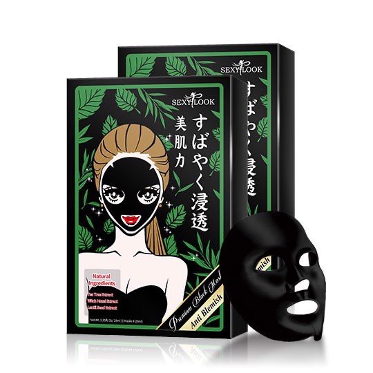 Hộp 5 Miếng mặt nạ Sexylook Premium Black Mask Tràm trà, Hoa Hồng, Hoa Cúc - Cila House