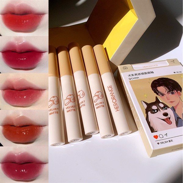 Set 5 Cây Son Tint Bóng Soái Ca HERORANGE Water Gloss Lip Glazed Nội Địa Trung