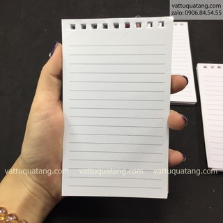 [HCM] SET 20 bộ Ruột sổ tay có kẻ hàng size gần A6 đã đục lỗ vuông - chữ nhật dọc, 9 lỗ gắn lò xo, còng