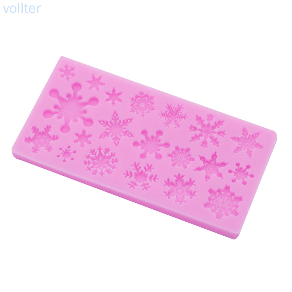 Khuôn Silicone làm bánh kẹo chống dính hình bông tuyết giáng sinh