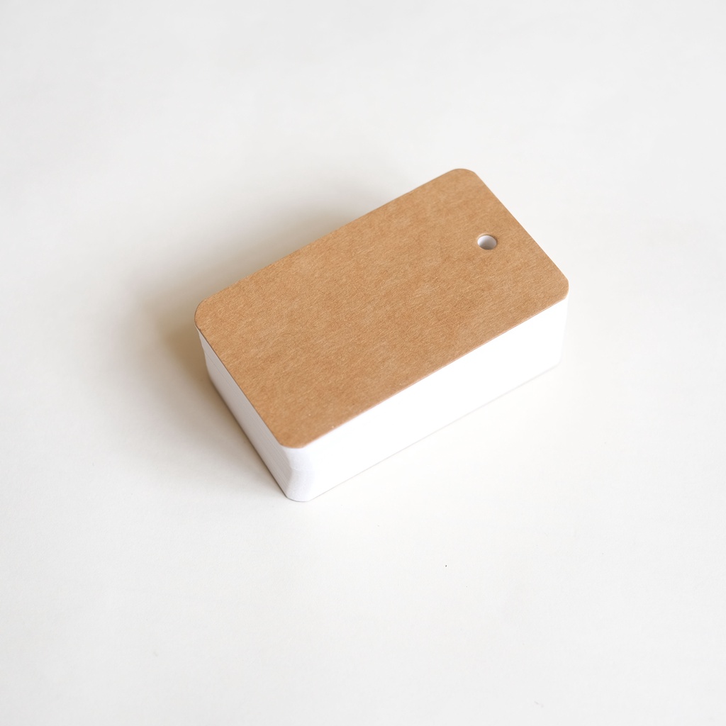 Bộ 100 Flash Card Giấy Kraft Giấy Trắng Học Từ Vựng/ Ghi Chép Công Thức/ Công Việc