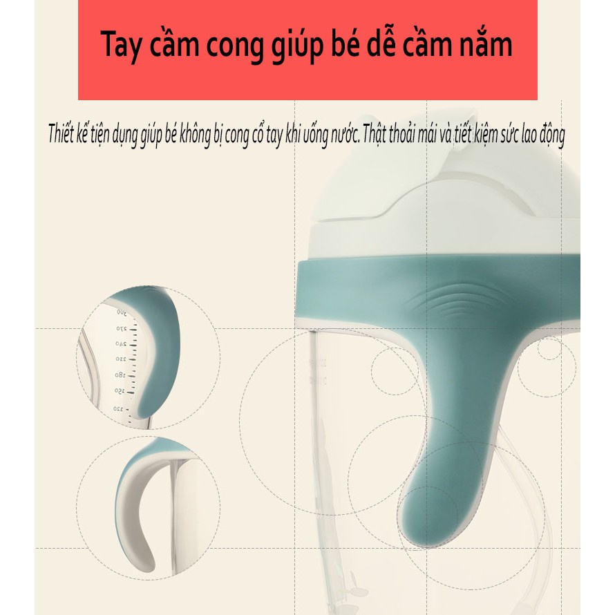 Cốc tập uống BC BABYCARE Chính Hãng chống sặc an toàn cho bé 210ml - BC2680S