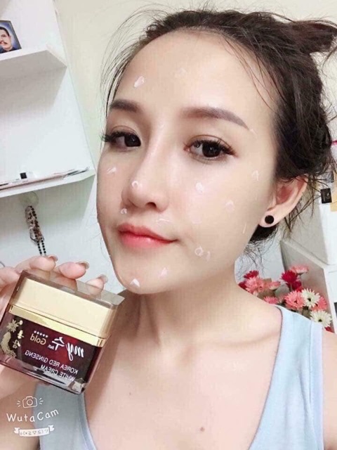 Kem Dưỡng Trắng Da Ngày Và Đêm Hồng Sâm Đỏ My Gold Korea Red Ginseng Aqua Wrinkle & Whitening Cream