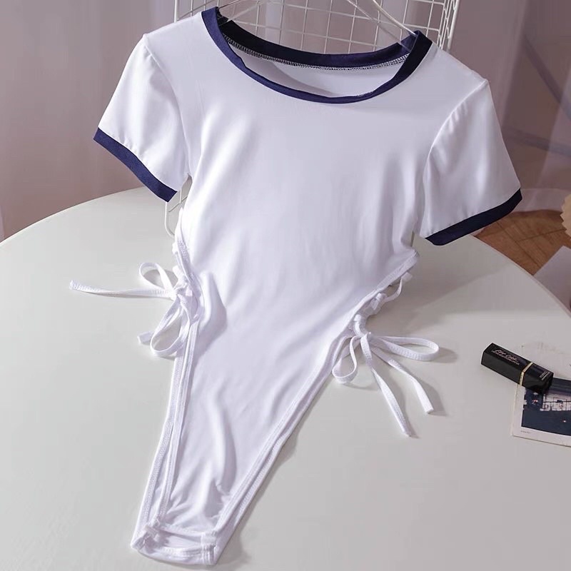 #hót lắm Bộ bodysuit trơn dây rút gợi cảm N55
