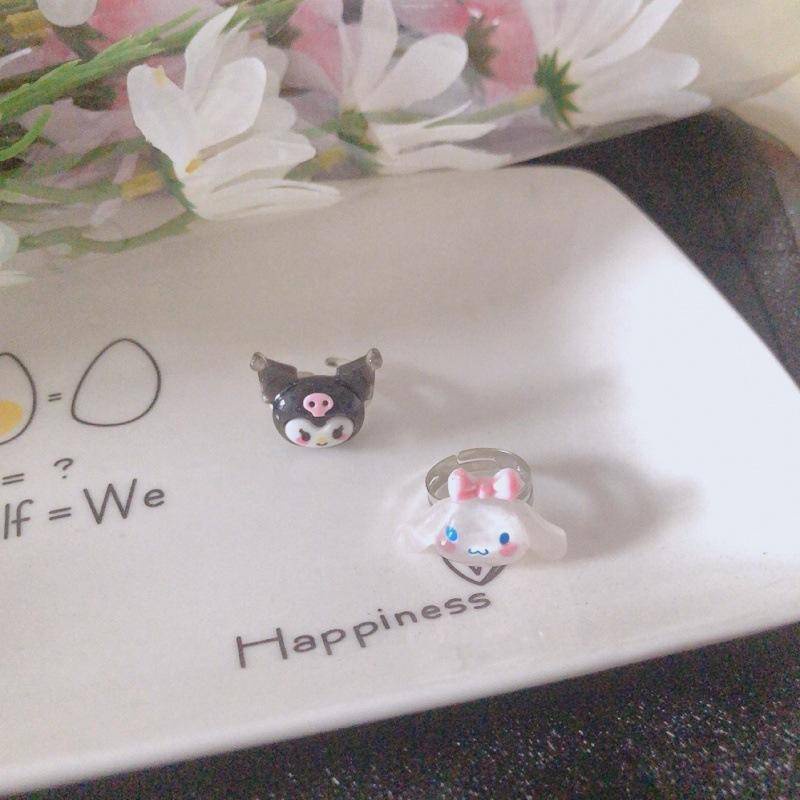 Sanrio Nhẫn Hình Cún Yugui Hoạt Hình Dễ Thương Có Thể Điều Chỉnh Làm Quà Tặng Cho Bạn Gái / Bạn Gái