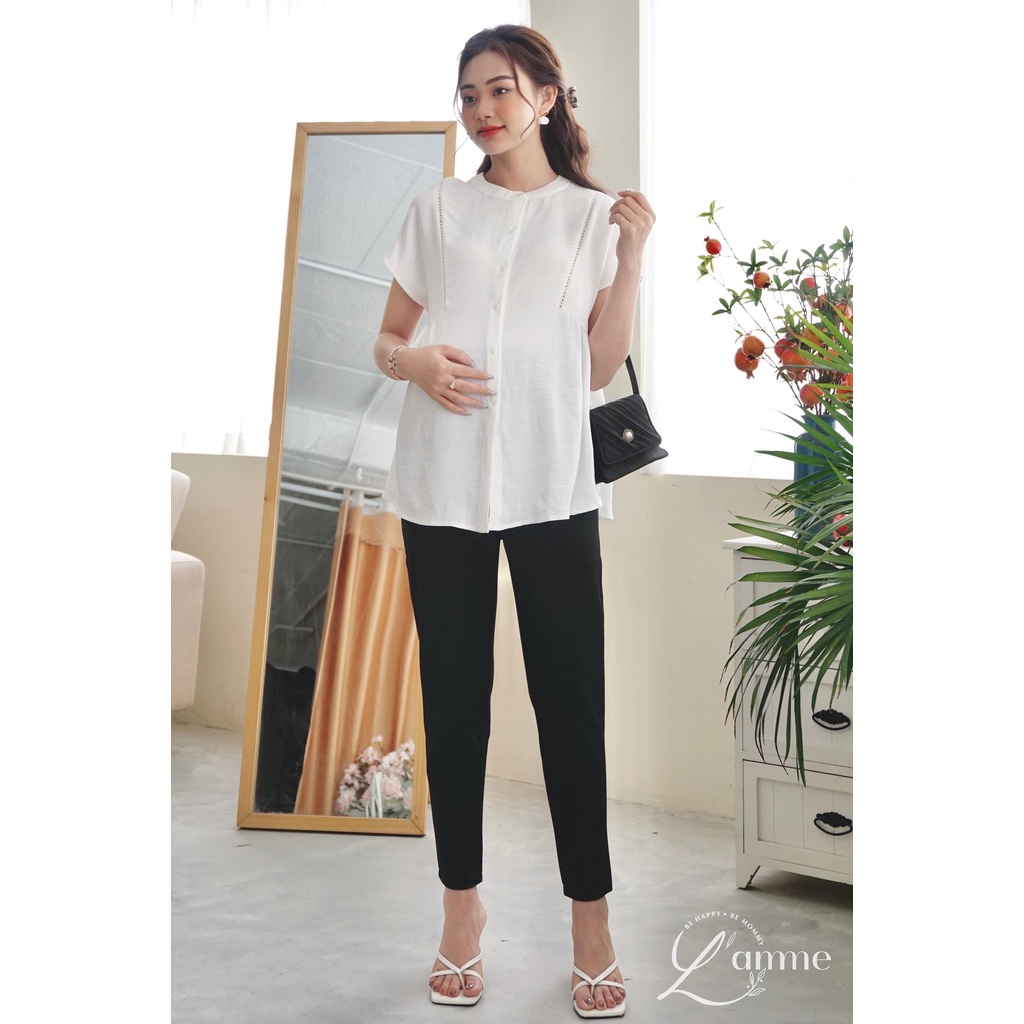 Áo bầu Aiko Shirt chất đũi cao cấp, có mở cúc, thích hợp đi làm thiết kế by LAMME