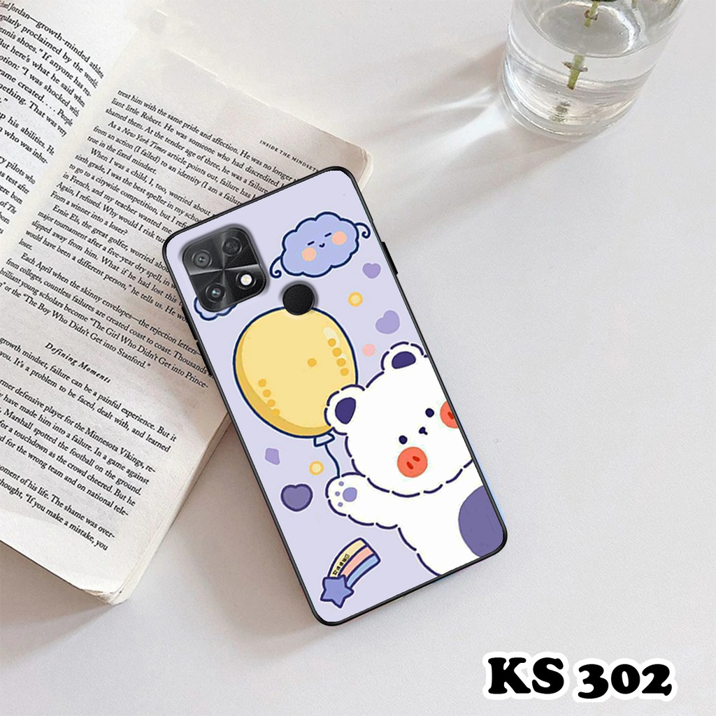 Ốp lưng Poco C40 4G - Ốp in hình gấu &amp; thỏ đang yêu - lưng nhám viền TPU cao cấp