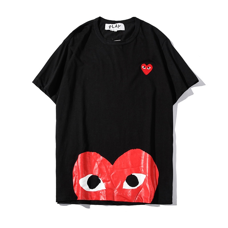 Hàng Bán Chạy Áo Thun Cotton Tay Ngắn Thêu Hình Trái Tim Đỏ Cổ Điển Cho Nam Nữ