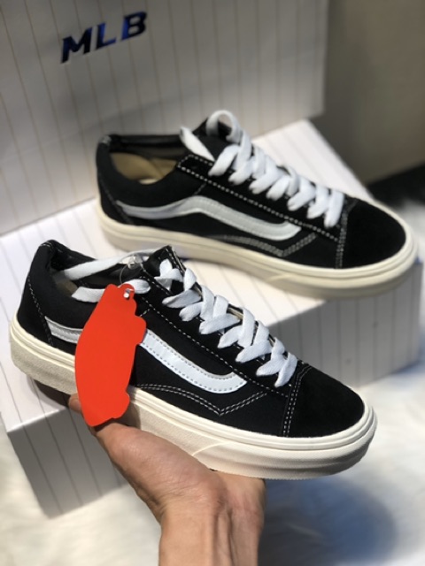 &gt;ẢNH THẬT-HÀNG THẬT&lt; Giày sneaker V v.ault Herringbone đen trắng dành cho nam và nữ. Hot old skool 2019-2020 h.àng  1.1
