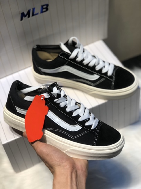 >ẢNH THẬT-HÀNG THẬT< Giày sneaker V v.ault Herringbone đen trắng dành cho nam và nữ. Hot old skool 2019-2020 h.àng  1.1