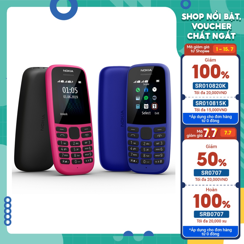 (HÀNG NEW) ĐIỆN THOẠI NOKIA 105 2 SIM MỚI ĐẦY ĐỦ PHỤ KIỆN- HÀNG CHÍNH HÃNG - BẢO HÀNH 6 THÁNG