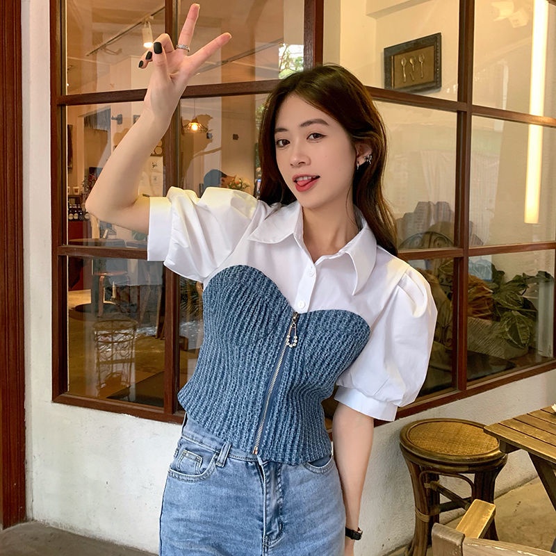 Áo Sơ Mi Tay Ngắn Dáng Rộng Phong Cách Cổ Điển Thời Trang Cho Nữ