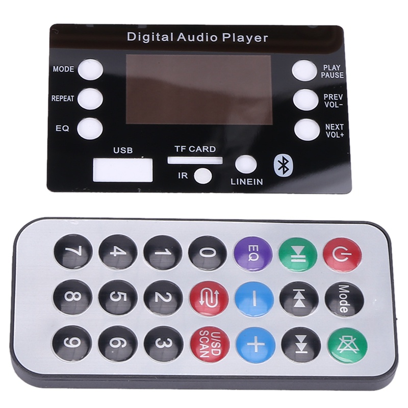 Bluetooth 5.0 MP3 Decoder Board ule with Display 12V Car USB MP3 Player WMA WAV TF Card Slot /USB / FM with Remote Controller